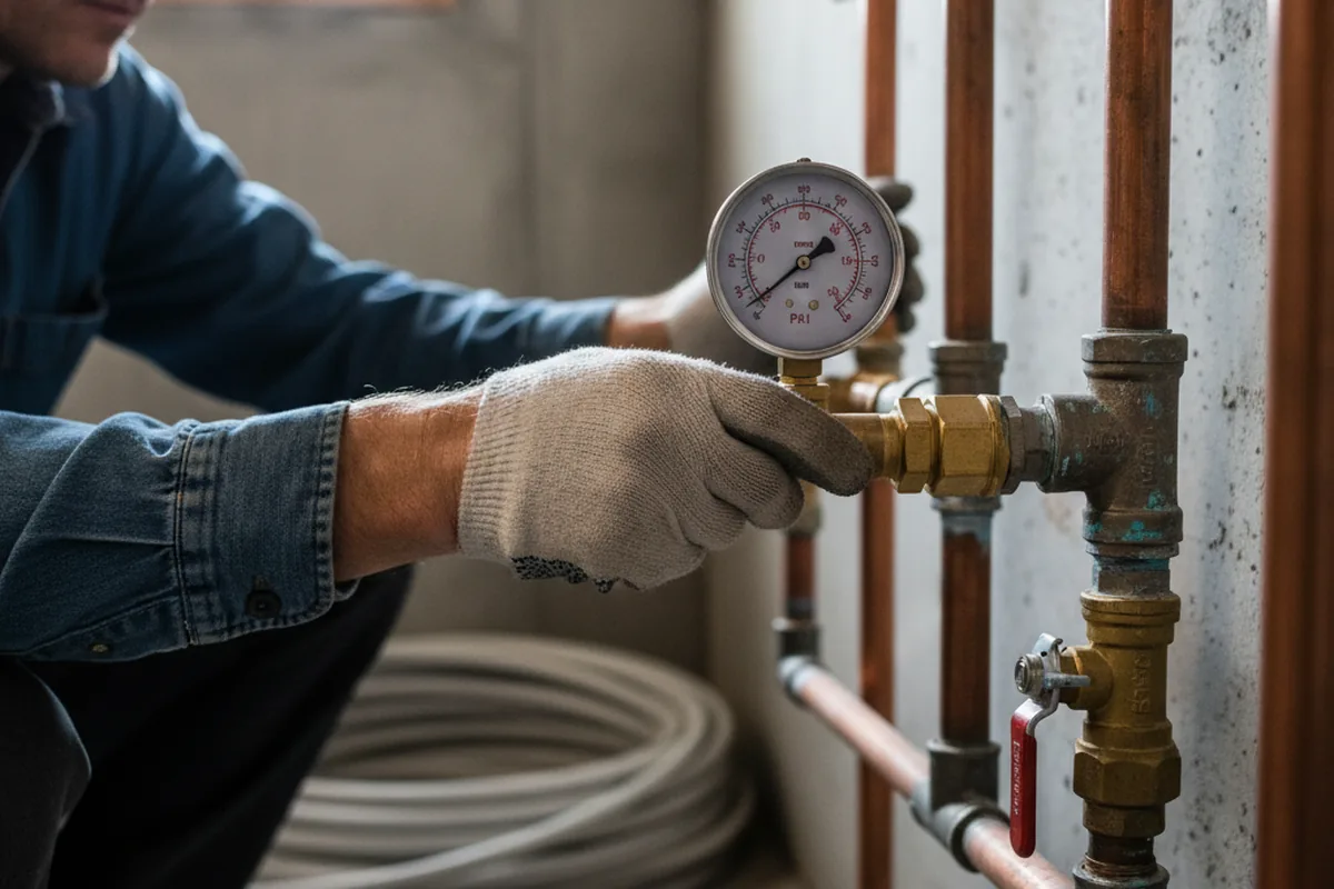 Pressure testing a repaired line during Water Line Repair in Bellevue