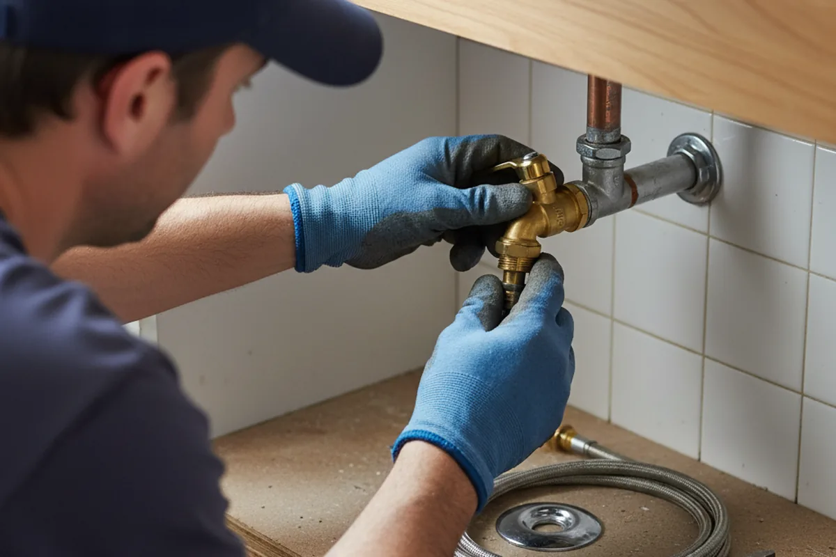 Shutoff valve and fitting work during Burst Pipe Repair in Bellevue